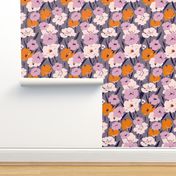 flower field - coral & purple