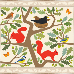  Woodland Nursery Cheater Quilt- cool colourway