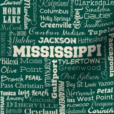 Typografie Stadte Mississippi Setzt Spoonflower