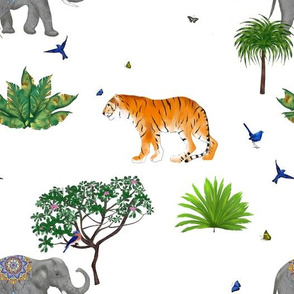 Tiger,elephant pattern 