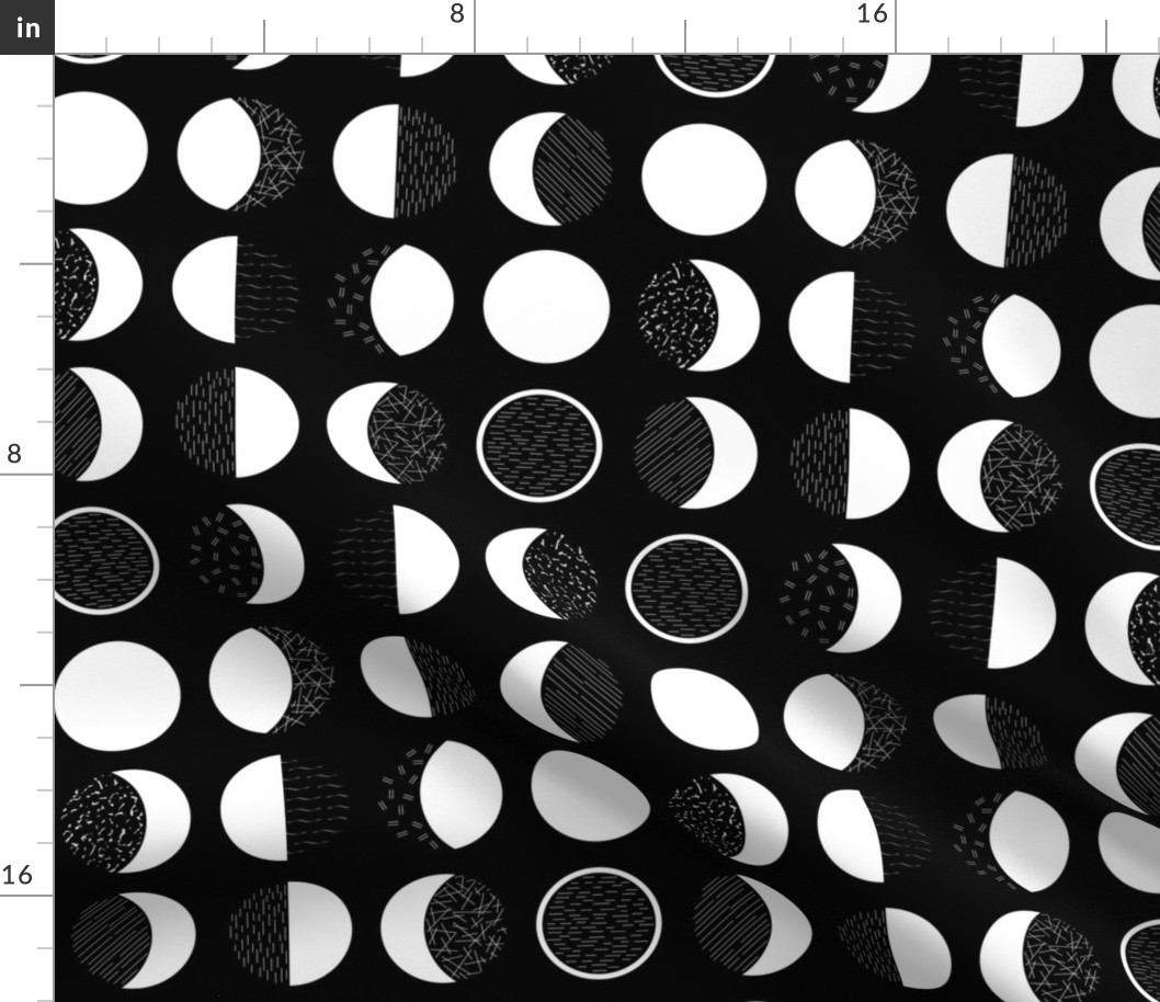 Moon Phases - Black and White