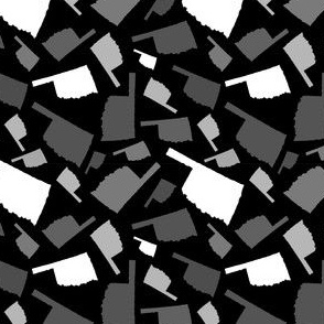 Oklahoma State Shape Pattern Black and White
