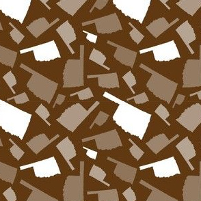 Oklahoma State Shape Pattern Brown and White
