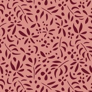 Damask Inspired: Maroon on Mauve [small scale]