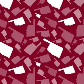 Oklahoma State Shape Pattern Garnet and White