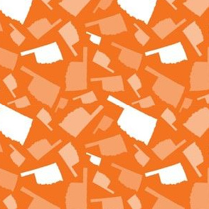 Oklahoma State Shape Pattern Orange and White