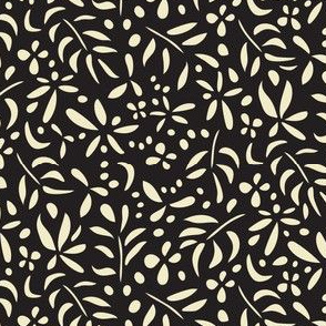 Damask Inspired: Cream on Black -small scale