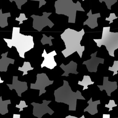 Texas State Outline Shape Pattern Black and White