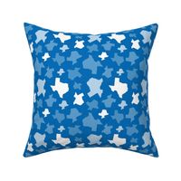 Texas State Outline Shape Pattern Blue and White