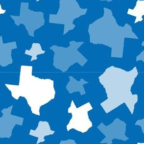 Texas State Outline Shape Pattern Blue and White