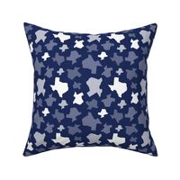 Texas State Outline Shape Pattern Dark Blue and White