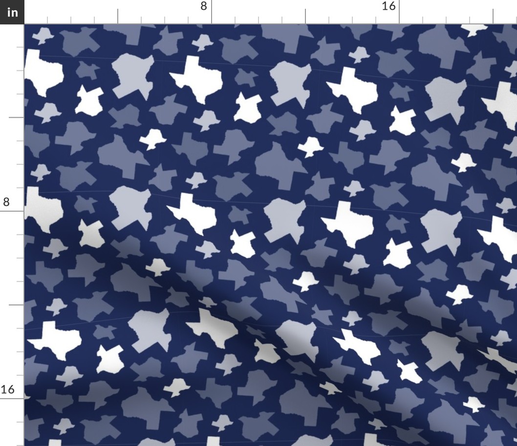 Texas State Outline Shape Pattern Dark Blue and White