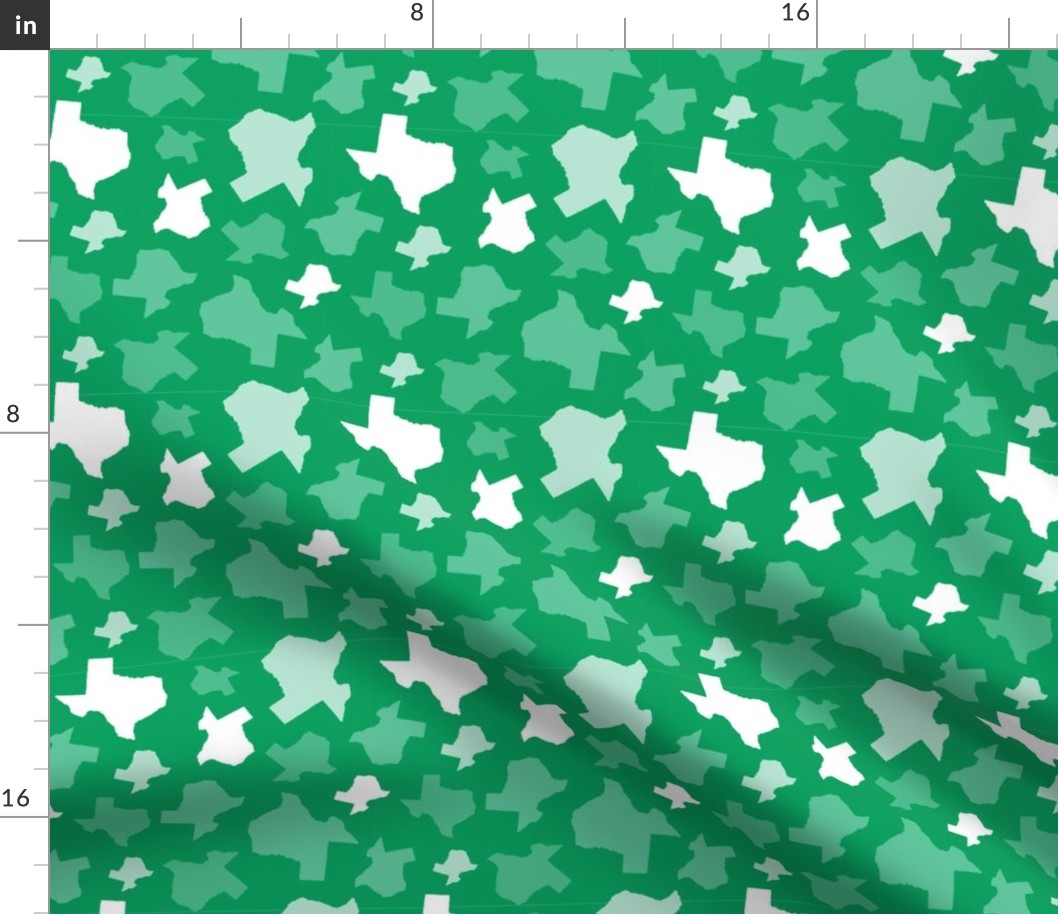 Texas State Outline Shape Pattern Green and White