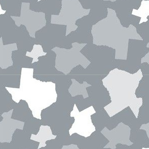 Texas State Outline Shape Pattern Grey and White