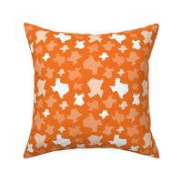 Texas State Outline Shape Pattern Orange  and White