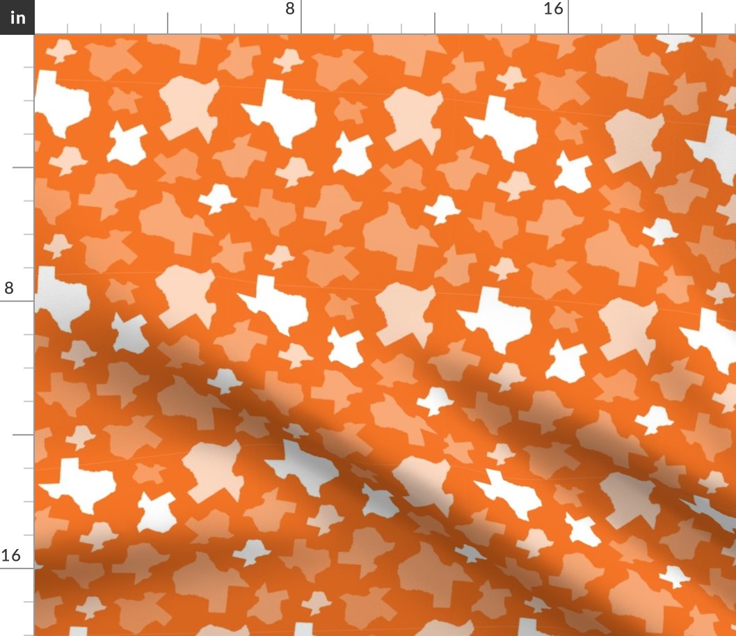 Texas State Outline Shape Pattern Orange  and White