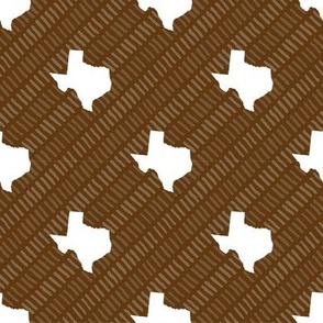 Texas State Shape Pattern Brown and White Stripes