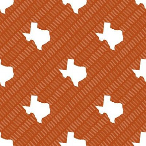 Texas State Shape Pattern Burnt Orange and White