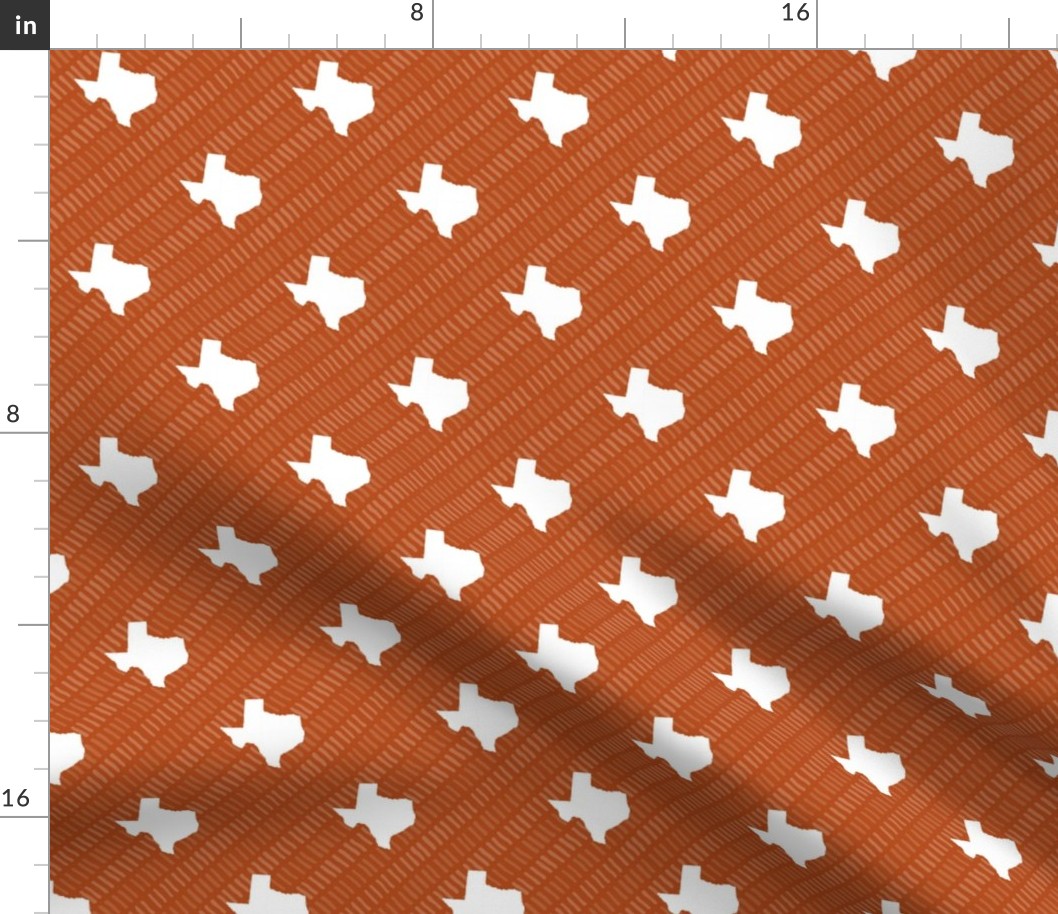 Texas State Shape Pattern Burnt Orange and White