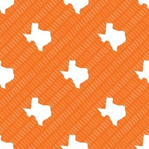 Texas State Shape Pattern Orange and White Stripes