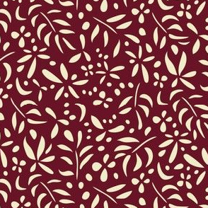 Damask Inspired: Cream on Maroon > small scale