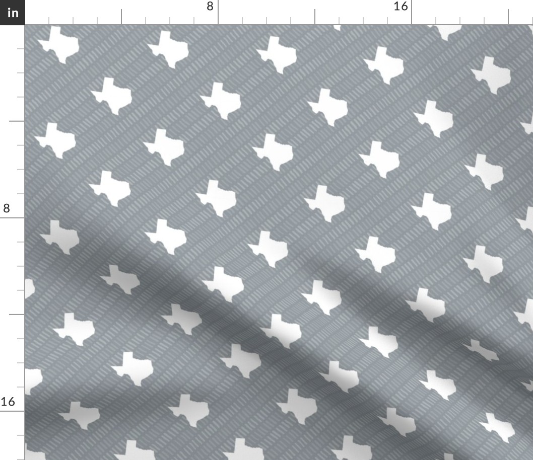 Texas State Shape Pattern Grey and White