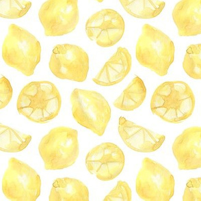 Lemons on white background