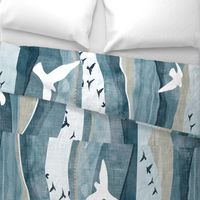 Birds cheater quilt