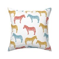 Zebra (red, blue & mustard)