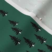 Sweet minimal style pine tree forest scandinavian woodland mountain theme Christmas green white