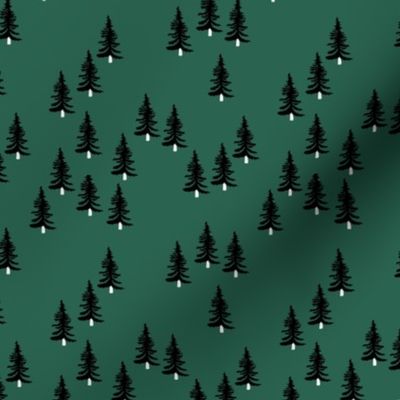 Sweet minimal style pine tree forest scandinavian woodland mountain theme Christmas green white