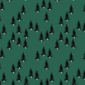 Sweet minimal style pine tree forest scandinavian woodland mountain theme Christmas green white