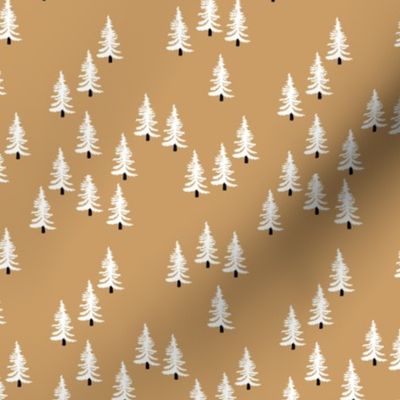 Sweet minimal style pine tree forest scandinavian woodland mountain theme Christmas ginger white