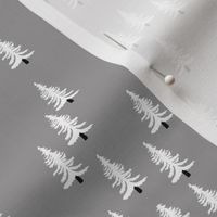 Sweet minimal style pine tree forest scandinavian woodland mountain theme Christmas gray black