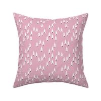 Sweet minimal style pine tree forest scandinavian woodland mountain theme Christmas pink black