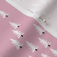 Sweet minimal style pine tree forest scandinavian woodland mountain theme Christmas pink black