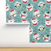 FS Festive Cheer Unleashed: Christmas Design with Santa, Penguin, and Snowman Delight  