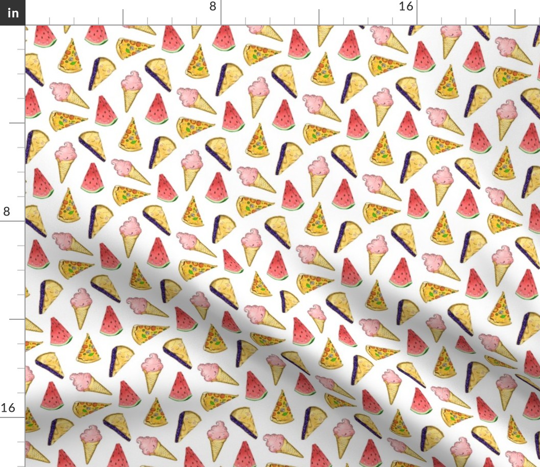 Happy Picnic Triangles scattered on white - tiny