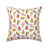 Happy Picnic Triangles scattered on white - small
