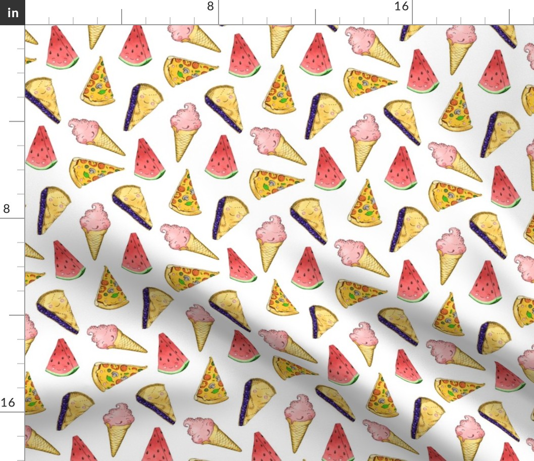 Happy Picnic Triangles scattered on white - small