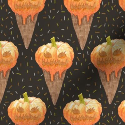 Jack O'Lantern Ice Cream Cones