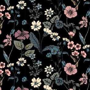 Gothic style Wildflower Field fabric