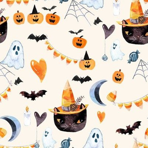 8" Halloween Kitty Ivory