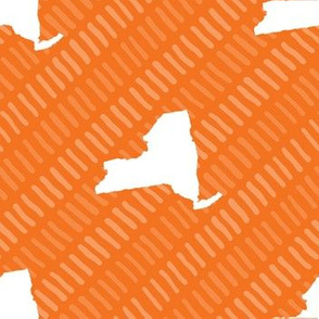 New York State Outline Stripe Pattern Orange and White