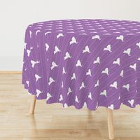 New York State Outline Stripe Pattern Purple and White