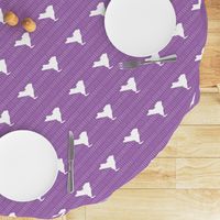 New York State Outline Stripe Pattern Purple and White