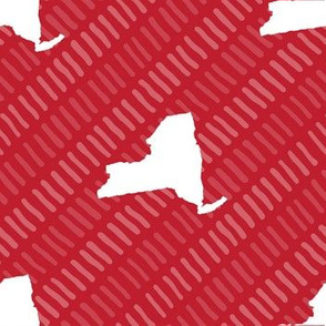 New York State Outline Stripe Pattern Red and White