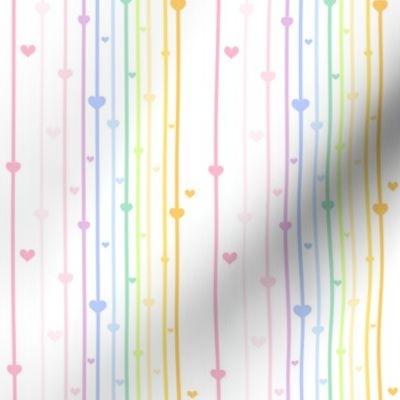 Rainbow Pastel - Thinstriped Beaded Hearts -  Â© PinkSodaPop 4ComputerHeaven.com
