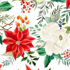18" Christmas Poinsettia // White