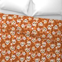 Sugar Skull Embroidery / Orange / Large Scale